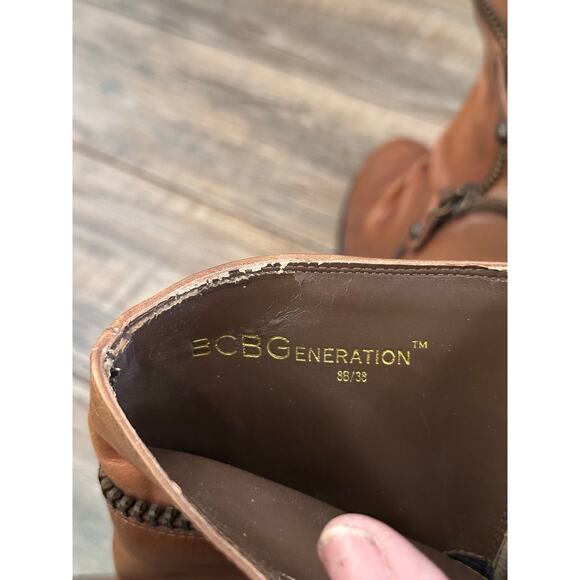 BCBGeneration Women's Brown Leather Heeled Ankle Boots Size 8 Y2K 2000s 90s - Picture 9 of 9